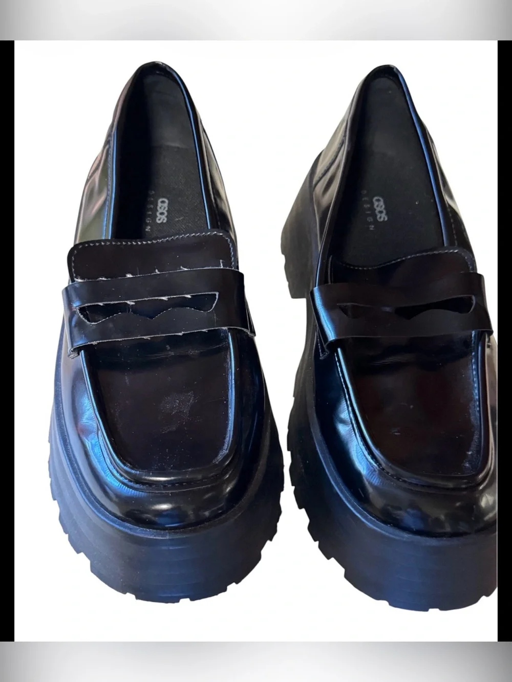 Like new! ASOS Chunky Loafer SZ 10 Black Patent